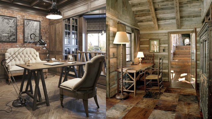 rustic style office