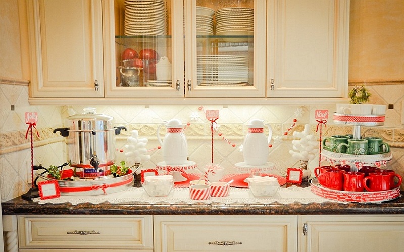 the kitchen at Christmas