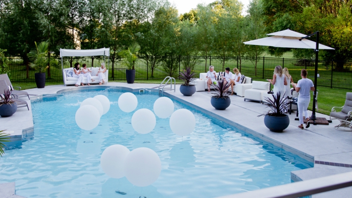 outdoor area with pool