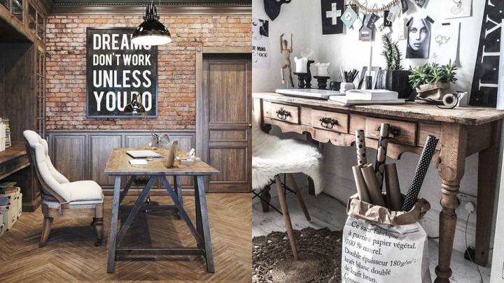 rustic style office