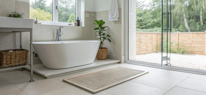 Modern bathroom featuring a sustainable wet room shower tray, showcasing an eco-friendly and stylish way to upgrade your space.