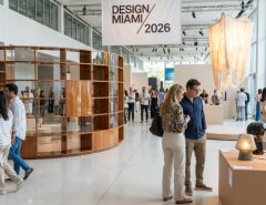 Visitors exploring collectible design installations at Design Miami 2026 fair