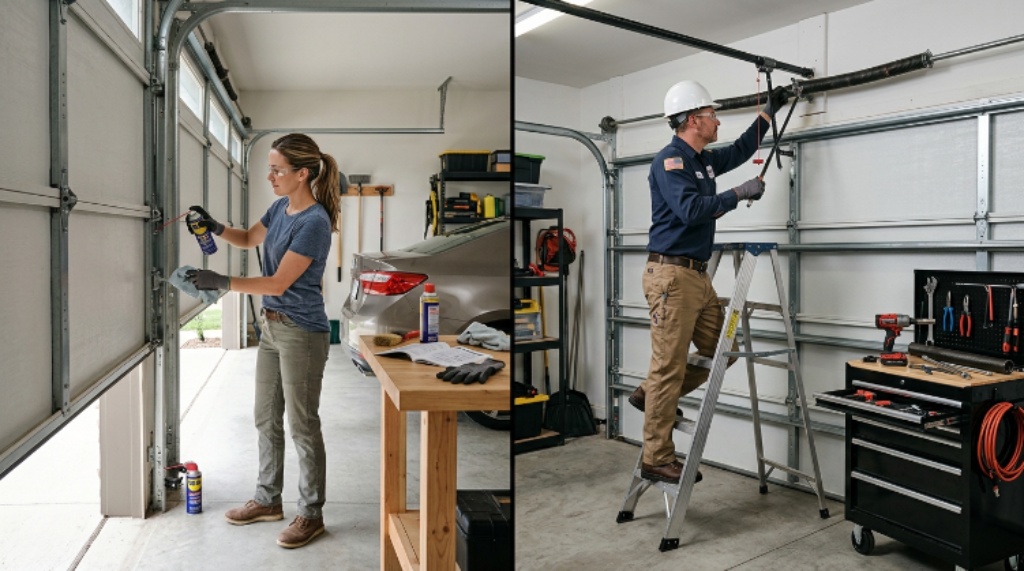 DIY garage door repair and professional repair guidance