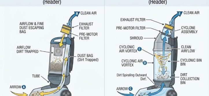 Comparing vacuum bags and cyclonic filtration